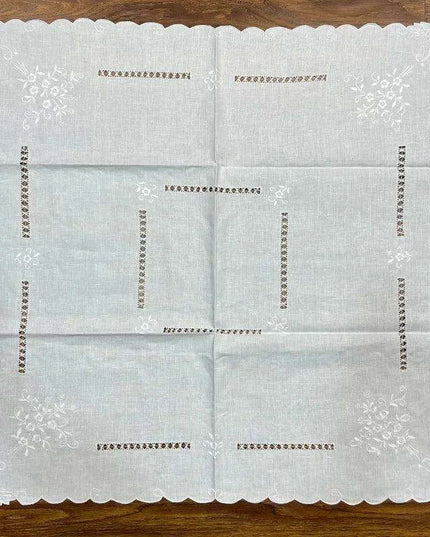 Timeless Vintage Linen Dining Ensemble with Exquisite Embroidery