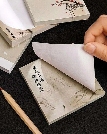 Elegant Chinese Art-Inspired Sticky Notes Set: Infuse Creativity into Your Workspace