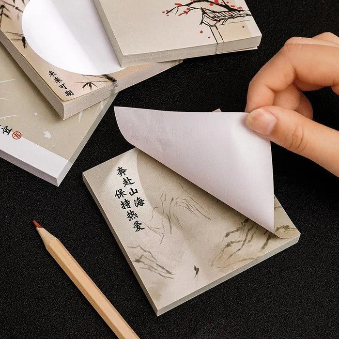 Elegant Chinese Art-Inspired Sticky Notes Set: Infuse Creativity into Your Workspace