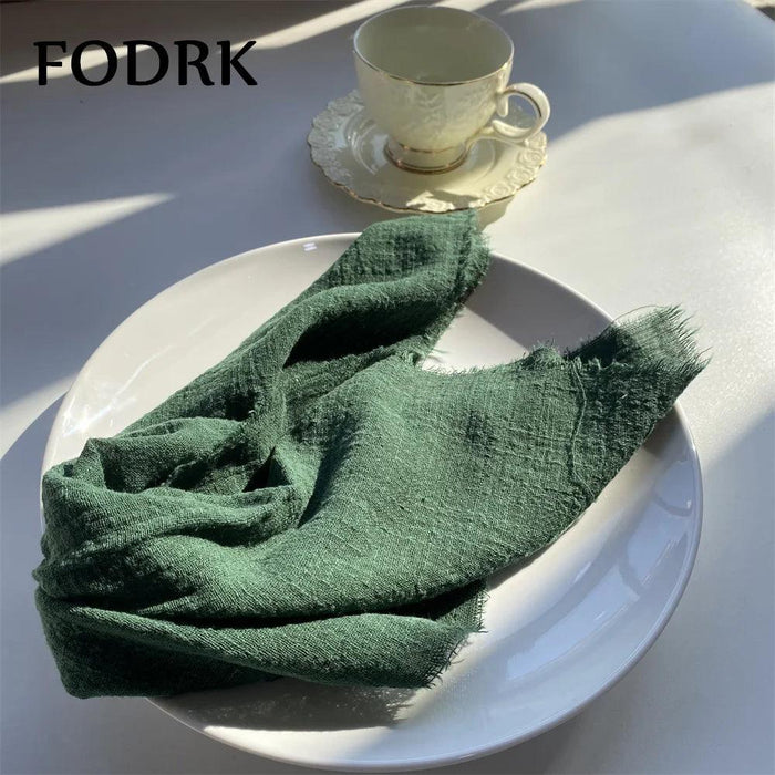 Sophisticated 10-Piece Linen-Cotton Blend Napkin Set