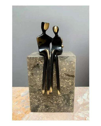 Romantic Golden Lovebirds Canvas Artwork - Elegant Home Accent Decor