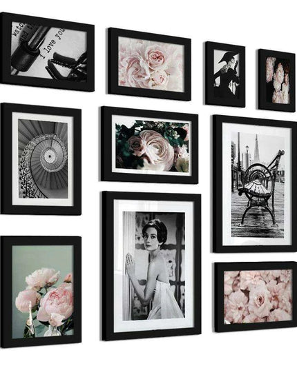 Timeless Family Memories Wooden Photo Frame Collection - 10 Piece Set