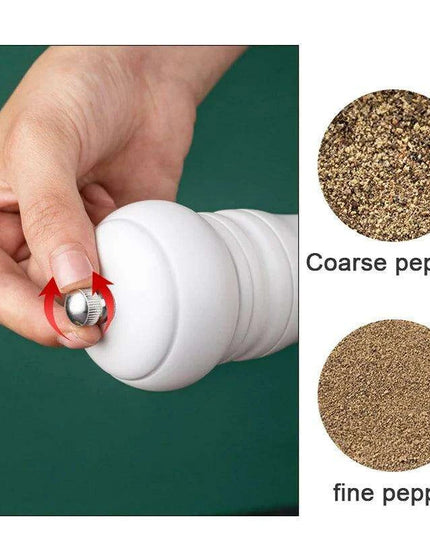 Sustainable 8-Inch Wooden Salt and Pepper Mill with Adjustable Ceramic Grinding Mechanism