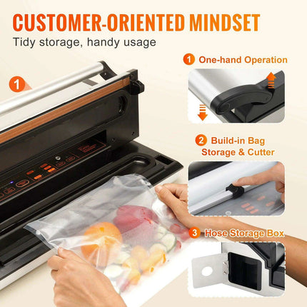 Commercial Vacuum Sealer Pro with Dual Sealing Strips and Turbo Heat Technology