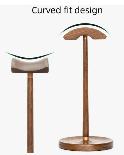 Elegant Walnut and Copper Earphone Stand - Chic Organizer for a Refined Workspace