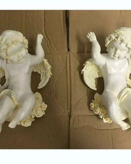 Charming Beige Angelic Resin LED Wall Light - Stylish E27 Home Illumination Fixture