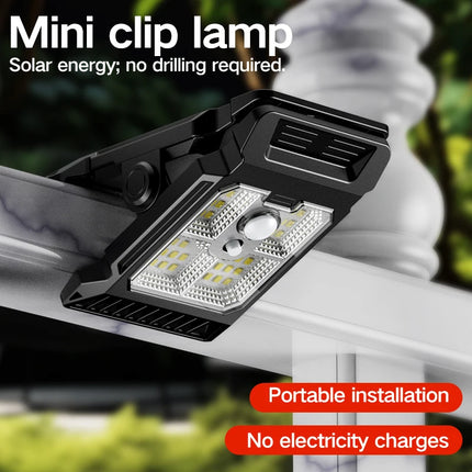 Mini Solar Clip Lamp with Motion Sensor — Outdoor Garden Light