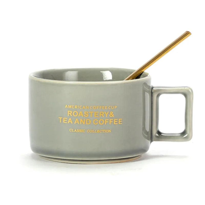 Luxurious Hand-Painted European Ceramic Coffee Mug Set with Gold Detailing - 110ml