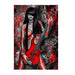 Passionate Scarlet Lady Abstract Canvas Print - Stylish Wall Decor Piece