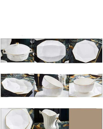 Nordic Elegance 60-Piece Bone China Dining Set