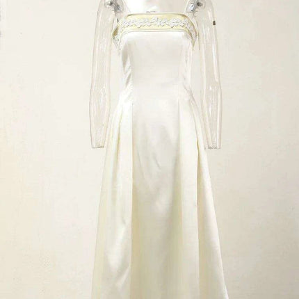 Chic Embroidered Strapless High-Waisted Evening Dress for Women