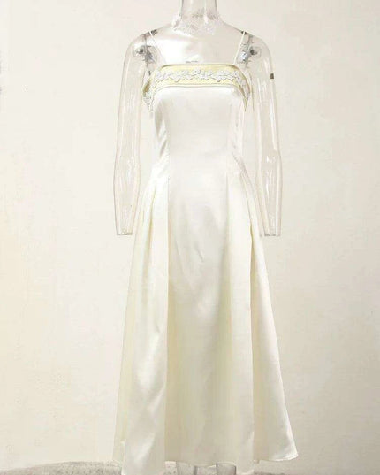 Chic Embroidered Strapless High-Waisted Evening Dress for Women