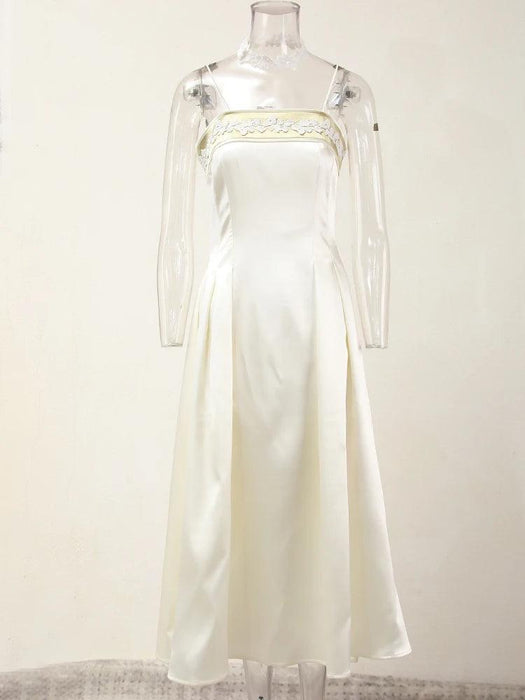 Chic Embroidered Strapless High-Waisted Evening Dress for Women