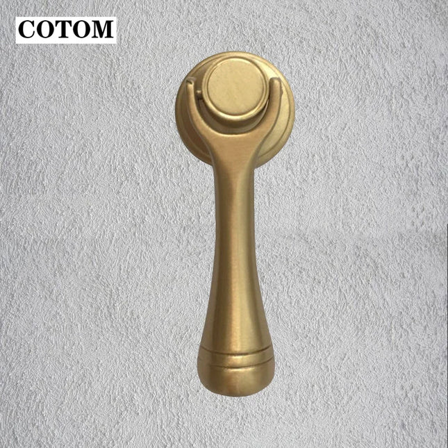 Solid Brass Cabinet Knob & Handle — Gold Single-Hole Furniture Pull