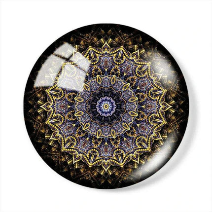 Luxurious Golden Glass Cabochon Set - 10 Pieces for Stunning Jewelry Creations