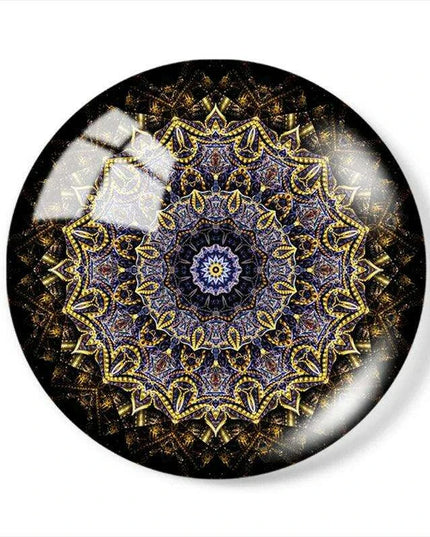 Luxurious Golden Glass Cabochon Set - 10 Pieces for Stunning Jewelry Creations