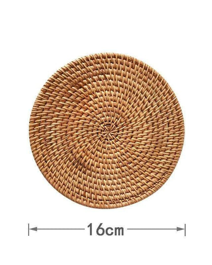 Handcrafted Rattan Coaster Set - Elegant Heat-Resistant Table Protectors for Teapots and More
