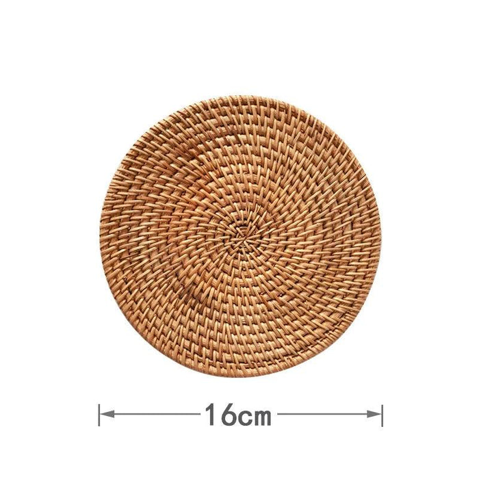 Handcrafted Rattan Coaster Set - Elegant Heat-Resistant Table Protectors for Teapots and More