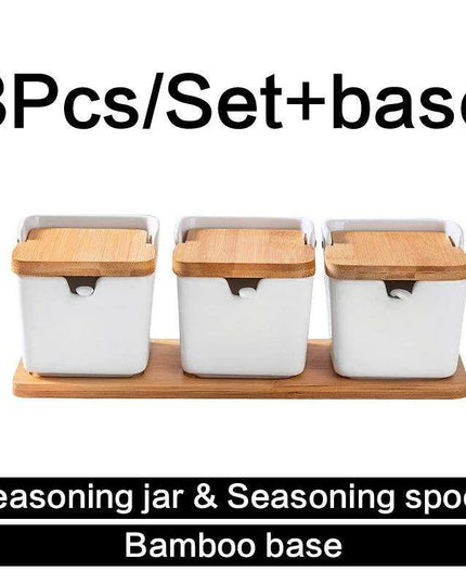 Elegant Ceramic Spice Jar Set - Chic Storage Solutions for Culinary Enthusiasts