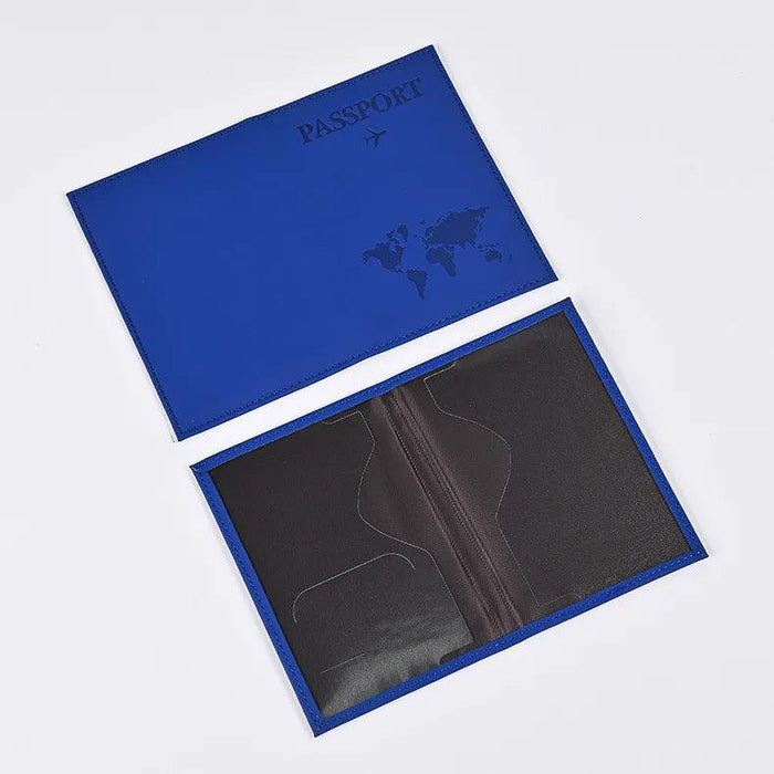 Chic Waterproof PU Leather Passport Holder Set with Card Slot - Perfect Travel Accessory