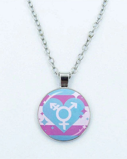 Vibrant Customizable Rainbow Glass Pendant Necklace for Love and Pride Celebration