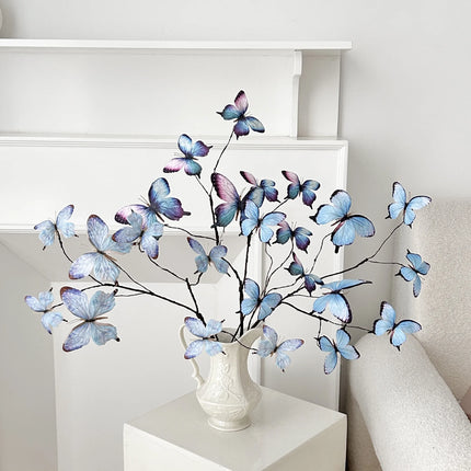 27.6" Faux Butterfly Flower Arrangement with Dried Branches