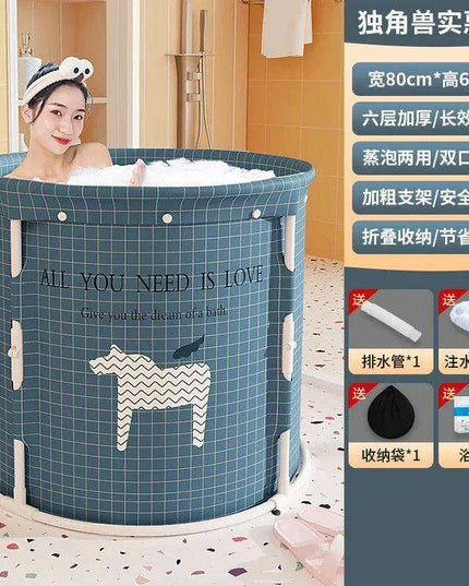 Experience Ultimate Relaxation with Our Space-Saving Japanese-Inspired Portable Bathtub for Adults
