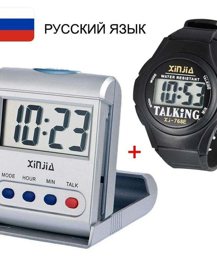 Set of two - Voice-Activated Digital Clock for the Visually Impaired and Seniors (10 languages)