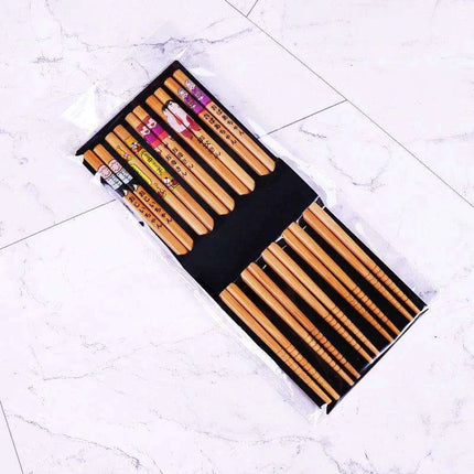 Eco-Friendly Bamboo Chopsticks Set - 5 Pairs for Sushi and Asian Delicacies
