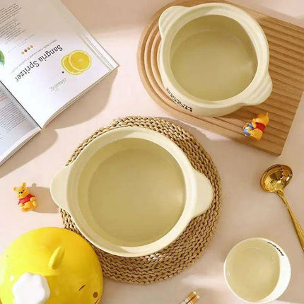 Charming Winnie the Pooh Ceramic Casserole for Gas Stove Cooking