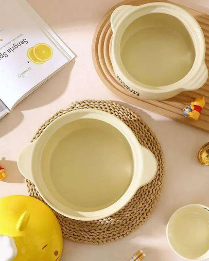 Charming Winnie the Pooh Ceramic Casserole for Gas Stove Cooking