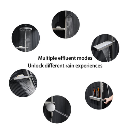 Wall-Mounted Smart LED Rainfall Shower System with Digital Dis