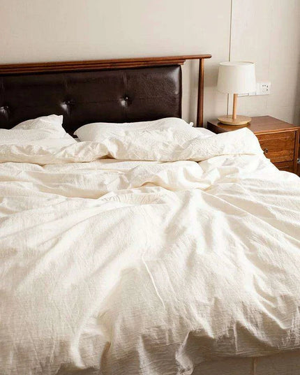 Premium Natural White Cotton Luxury Bedding Set - Elegant Duvet Covers & Sheets for Ultimate Comfort
