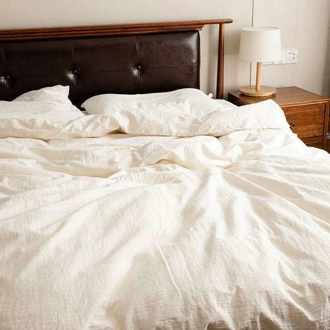Premium Natural White Cotton Luxury Bedding Set - Elegant Duvet Covers & Sheets for Ultimate Comfort