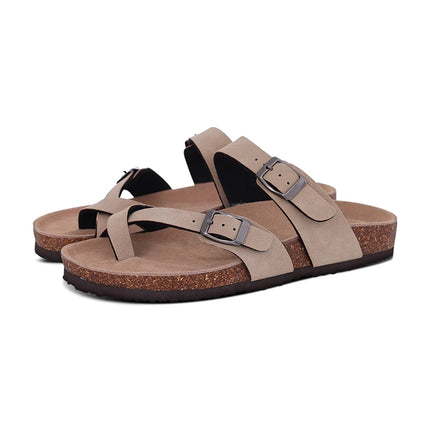 Comwarm Fashion Women's Suede Mules Slippers Men Clogs Cork Insole Sandals With Arch Support Outdoor Beach Slides Home Shoes comwarm-fashion-womens-suede-mules-slippers-men-clogs-cork-insole-sandals-with-arch-support-outdoor-beach-slides-home-shoes