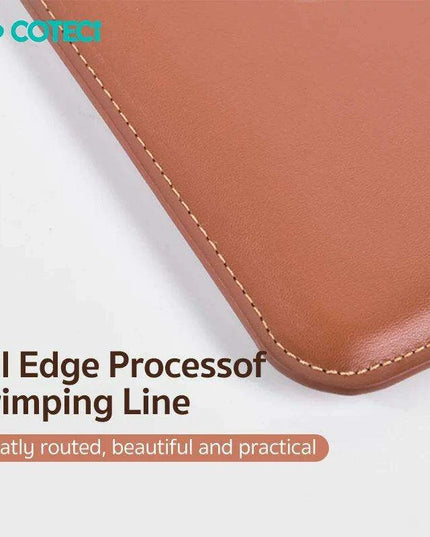 Sleek PU Leather MacBook Sleeve with Magnetic Closure - Brown/Black Case for 13.3/14 Inch Laptops