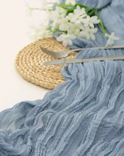 Charming Rustic Cotton Cheesecloth Table Runner Collection - Set of 10