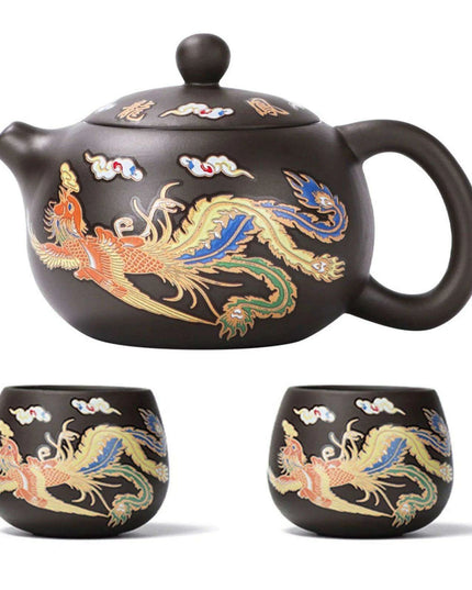 Elegant Color-Changing Purple Clay Teapot with Comfortable Ergonomic Handle