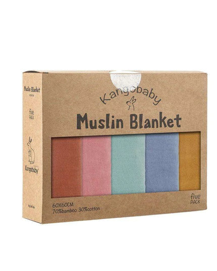 Kangobaby Luxurious 5-Piece Baby Blanket Set - Soft Bamboo Cotton Comfort for Your Baby