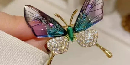 Emerald Butterfly Fashion Brooch for Suit Coat | Cute Large Chest Flow
