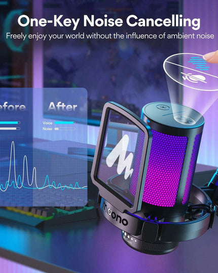 Elite RGB USB Gaming Microphone with Exceptional Clarity and Advanced Noise Cancellation