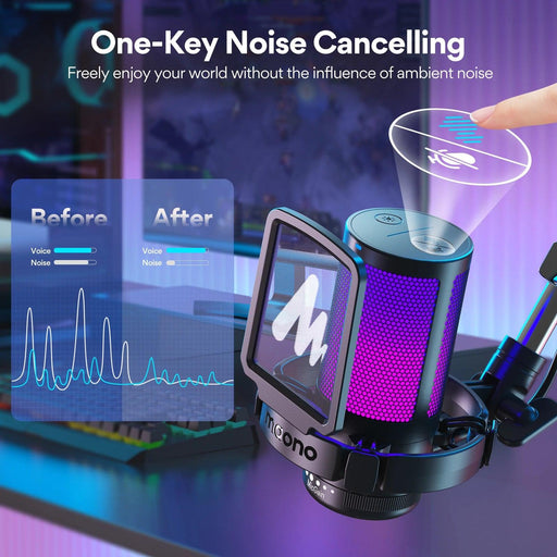 Elite RGB USB Gaming Microphone with Exceptional Clarity and Advanced Noise Cancellation