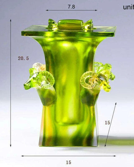 Exquisite Crystal Jewelry Box with Elegant Four Goat Zun Lid