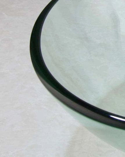 Elegant Blue Glass Vessel Sink Ensemble with Waterfall Faucet