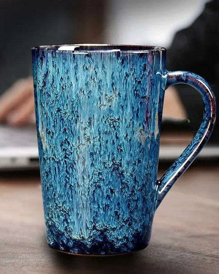 Artisan Crafted 400ml Ceramic Mug - Distinctive Textured Tea Cup