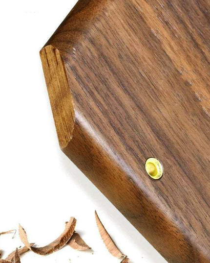 Sleek Black Walnut Electrical Panel with USB Ports, Adjustable LED Ambiance, and Contemporary Toggle Features