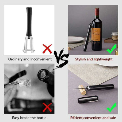 Effortless Wine Uncorking Air Pressure Corkscrew Set