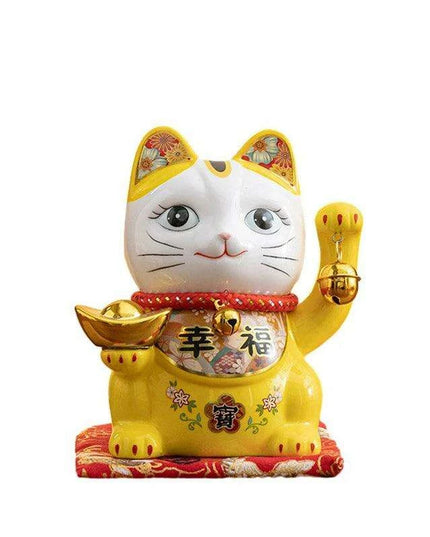Charming 5-Inch Maneki Neko Ceramic Bank - A Playful Touch of Good Fortune for Your Home