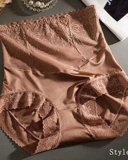 Vintage Charm High-Waisted Antibacterial Women's Briefs with Satin Touch and Bow Detail