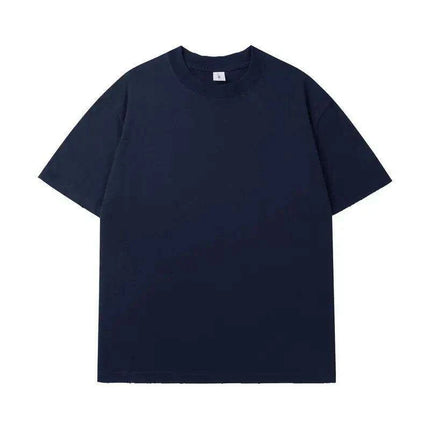 Retro Distressed Oversized Black T-Shirt - Unisex Heavyweight Cotton Urban Fashion